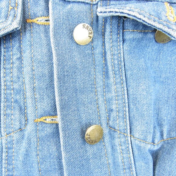 Corset Denim Dress Medium Wash Jean Women's Size S Long Sleeve No Stretch - Picture 4 of 8